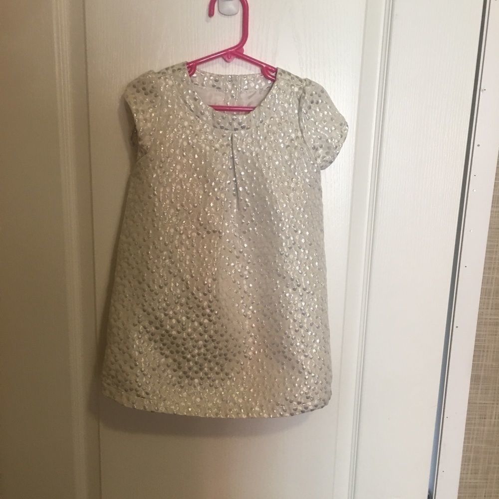 Crazy 8 white and silver size 3 toddler dress
